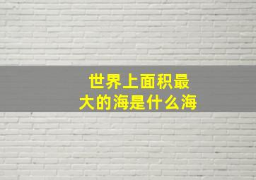 世界上面积最大的海是什么海