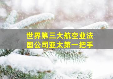 世界第三大航空业法国公司亚太第一把手