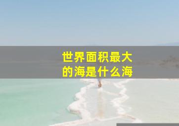 世界面积最大的海是什么海