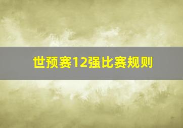 世预赛12强比赛规则