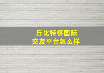 丘比特桥国际交友平台怎么样