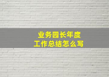 业务园长年度工作总结怎么写