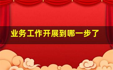 业务工作开展到哪一步了