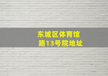 东城区体育馆路13号院地址