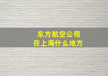 东方航空公司在上海什么地方