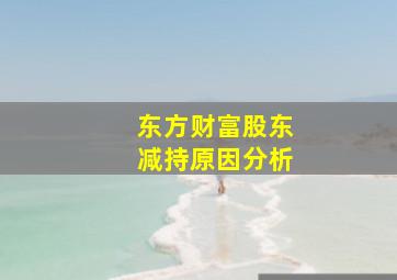 东方财富股东减持原因分析