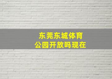 东莞东城体育公园开放吗现在