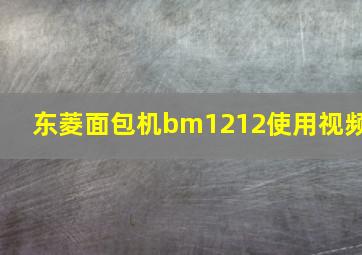 东菱面包机bm1212使用视频