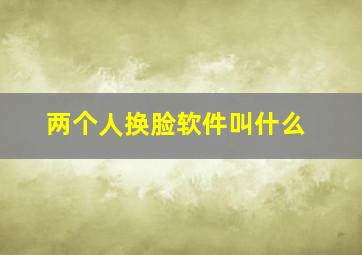 两个人换脸软件叫什么