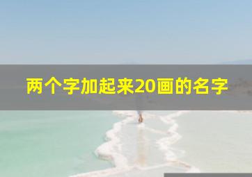 两个字加起来20画的名字