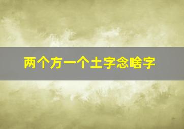 两个方一个土字念啥字