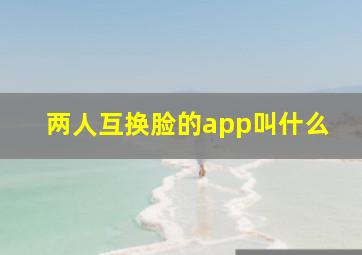 两人互换脸的app叫什么