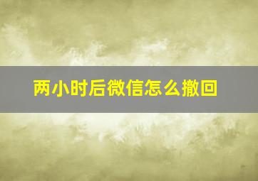 两小时后微信怎么撤回