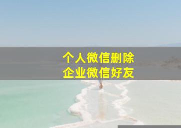 个人微信删除企业微信好友