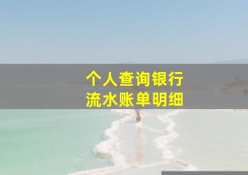 个人查询银行流水账单明细