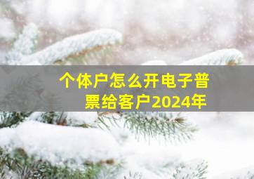 个体户怎么开电子普票给客户2024年