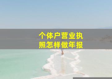 个体户营业执照怎样做年报