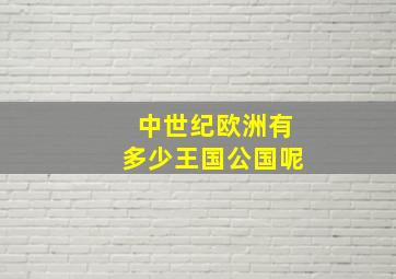 中世纪欧洲有多少王国公国呢