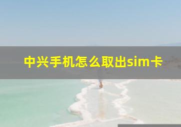 中兴手机怎么取出sim卡