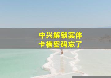 中兴解锁实体卡槽密码忘了