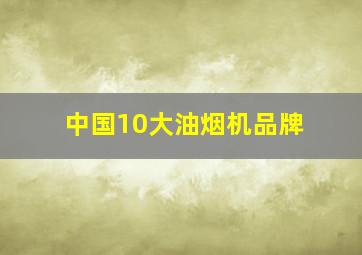 中国10大油烟机品牌