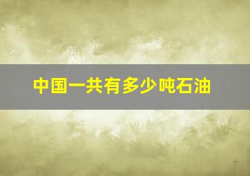 中国一共有多少吨石油