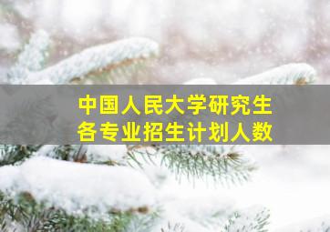 中国人民大学研究生各专业招生计划人数