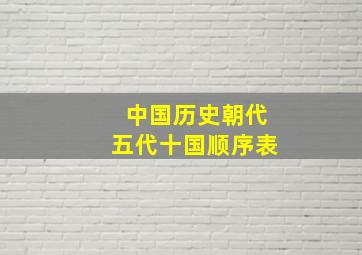 中国历史朝代五代十国顺序表