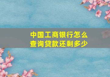 中国工商银行怎么查询贷款还剩多少