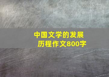 中国文学的发展历程作文800字