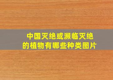 中国灭绝或濒临灭绝的植物有哪些种类图片