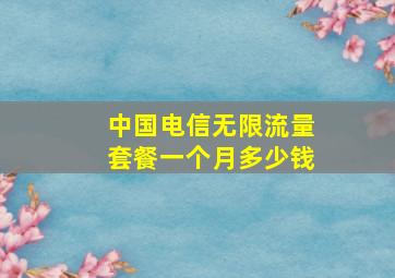 中国电信无限流量套餐一个月多少钱