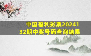 中国福利彩票2024132期中奖号码查询结果