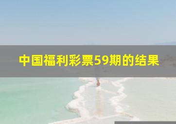 中国福利彩票59期的结果