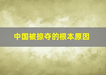 中国被掠夺的根本原因