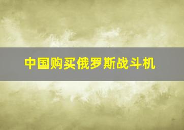 中国购买俄罗斯战斗机