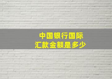 中国银行国际汇款金额是多少