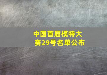 中国首届模特大赛29号名单公布