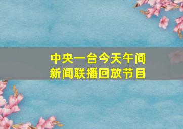 中央一台今天午间新闻联播回放节目