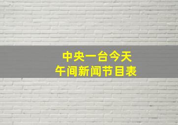 中央一台今天午间新闻节目表