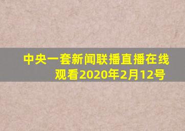 中央一套新闻联播直播在线观看2020年2月12号