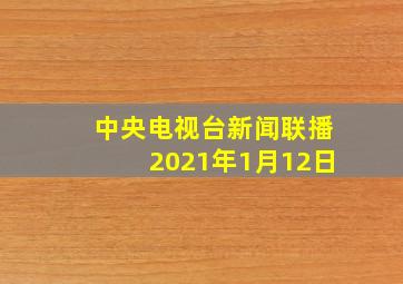 中央电视台新闻联播2021年1月12日