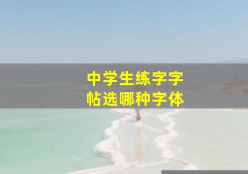 中学生练字字帖选哪种字体