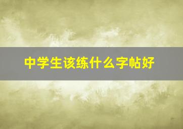 中学生该练什么字帖好