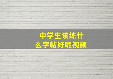 中学生该练什么字帖好呢视频