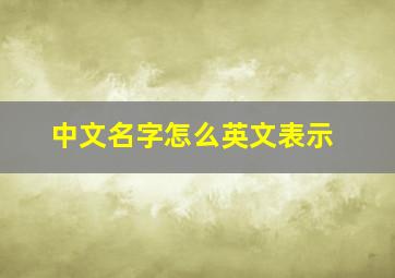 中文名字怎么英文表示