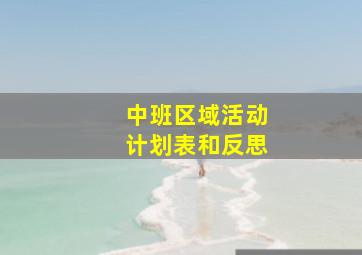 中班区域活动计划表和反思