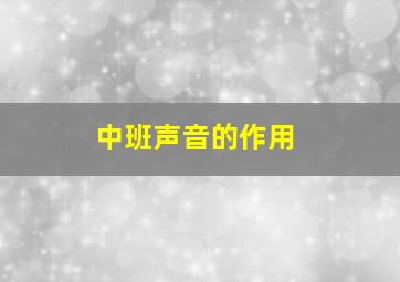 中班声音的作用