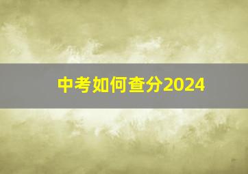 中考如何查分2024