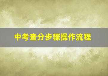 中考查分步骤操作流程